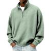 Men's Retro Plaid Long Sleeve Zip-Up Sweatshirt with Stand Collar Casual Fall Winter