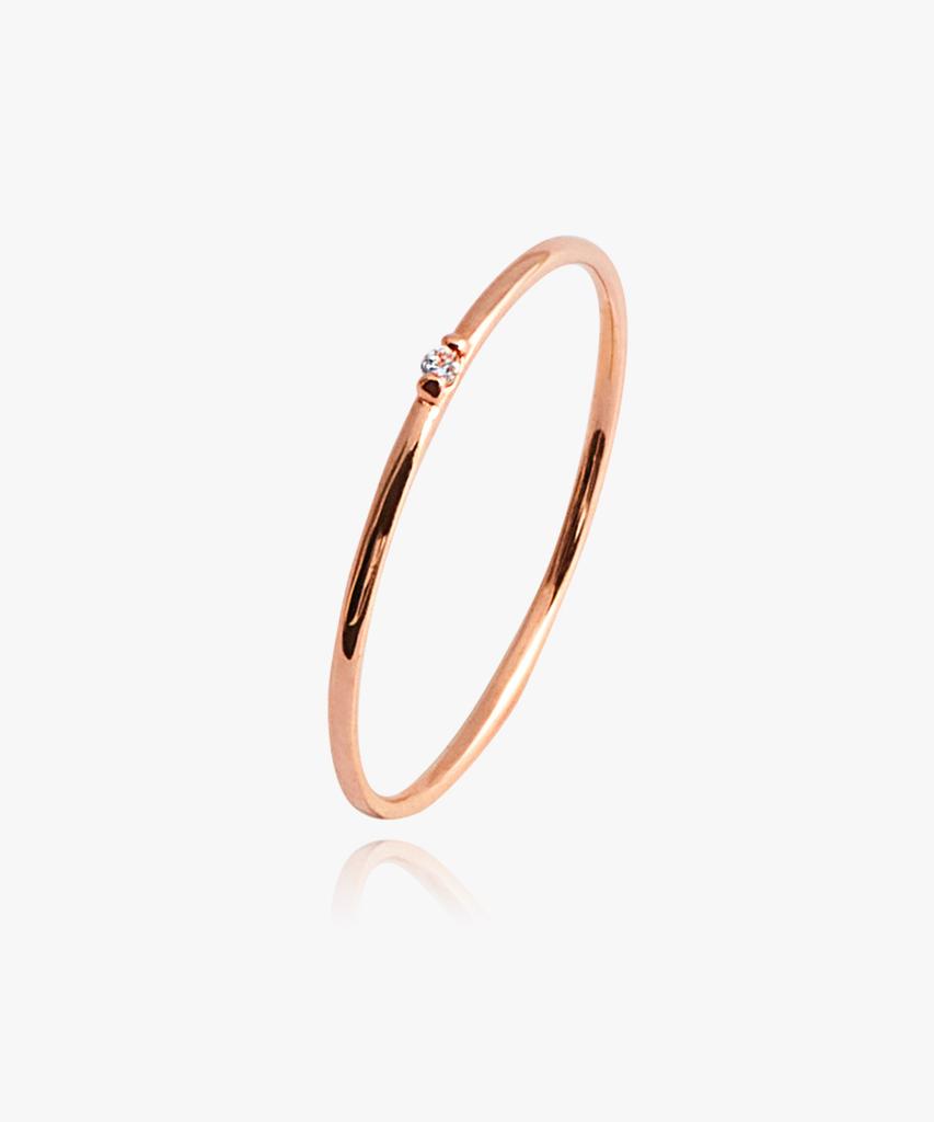 Helene Jewelry 14K Tiny Cubic Miss Ring (Type A)
