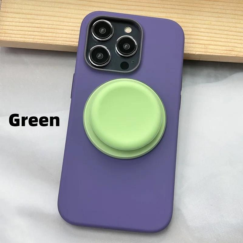 New Korea INS Style Macaron Color Silicone Round Pattern Strong Magnetic Griptok Bracket Desktop Holder For IPhone 17 Pro Max