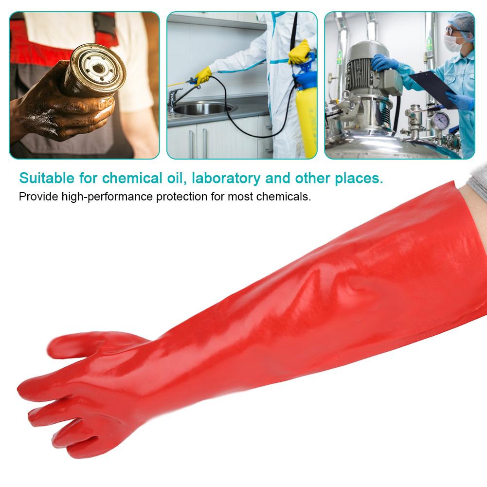 Long Anti Chemical Gloves PVC Acid Alkali Oil Resistant Coldproof Hands Protector for Industry Laboratory