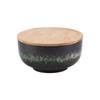 Japanese Ramen Bowl Set Black Ceramic Tableware Instant Noodle Bowl With Lid Superbowl