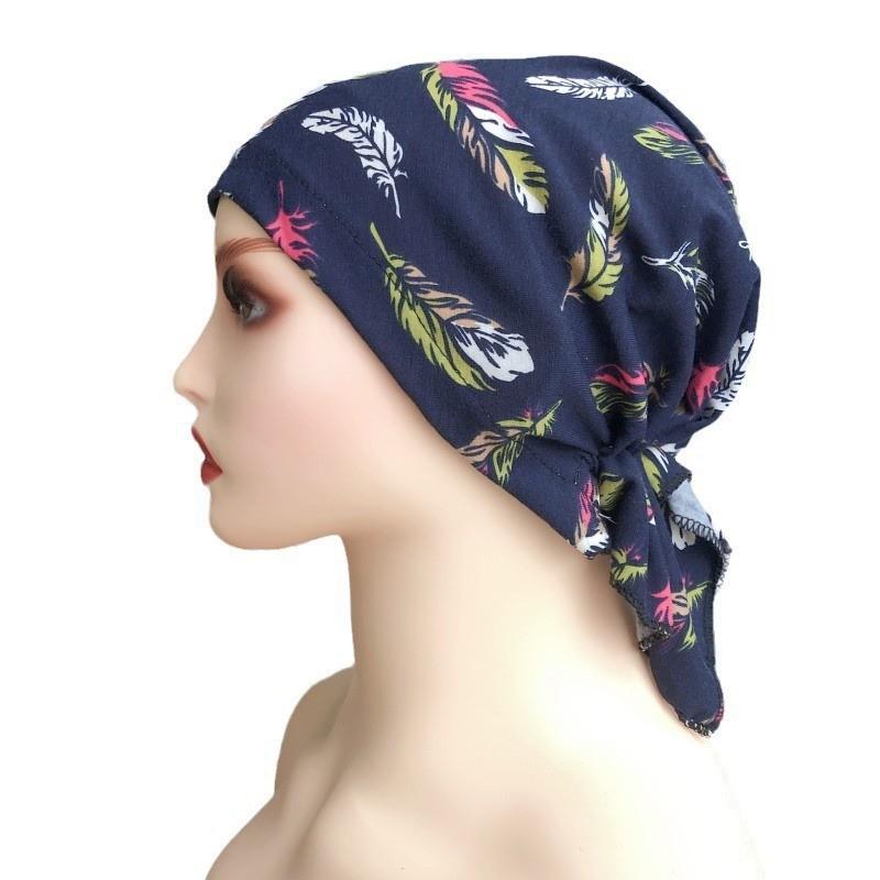 Headwrap Fashion Casual Floral Print Turban Chemotherapy Hat Women National Wind Cotton Hat Bandana