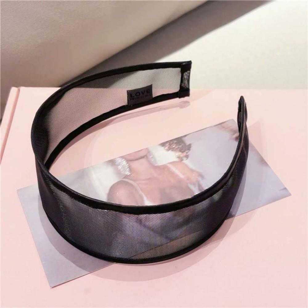 Headwear Mesh Pearls Headband Beads Waterproof Rhinestone Wide Hair Hoop Sparkling Solid Color Black White Hairband Women