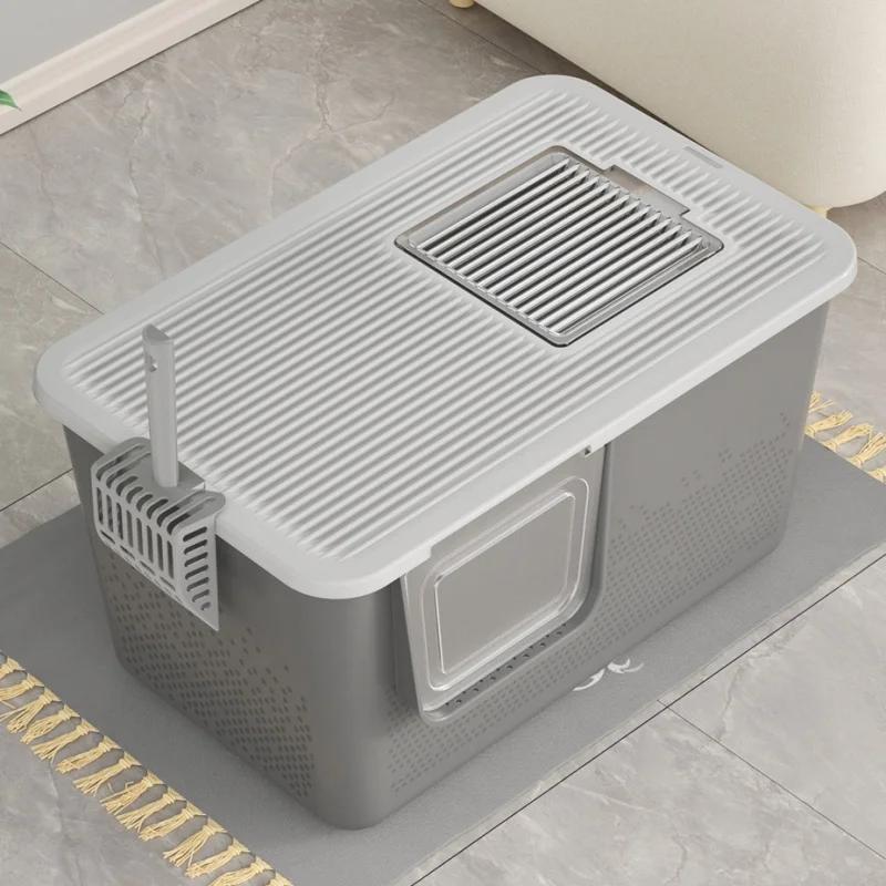 Large Space Pet Cat Litter Box Fully Enclosed Large Anti-splash and Odor-proof Feces Box Totally Closed Cat Toilet Cat Supplies
