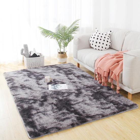 Soft Tie-Dye Carpet Floor Mat Fluffy Antiskid Area Rug Home Living Room Decor