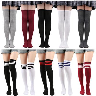 Klassische einfarbige vielseitige knielange Socken, modische Damen-Warmsocken, sexy figurbetonte lange Socken, Socken im College-Stil