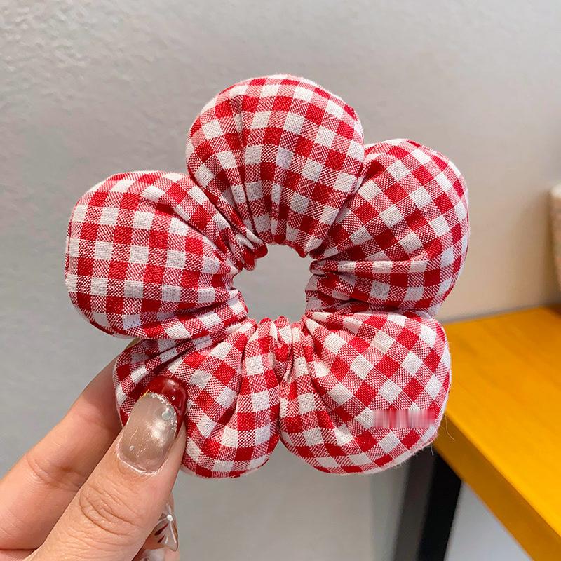 Sweet Gentle Women Tulip Flowers Ribbons Hair Scrunchies Fairy Bowknot Streamers Hair Ribbons Ponytail Holder Hair Accessories