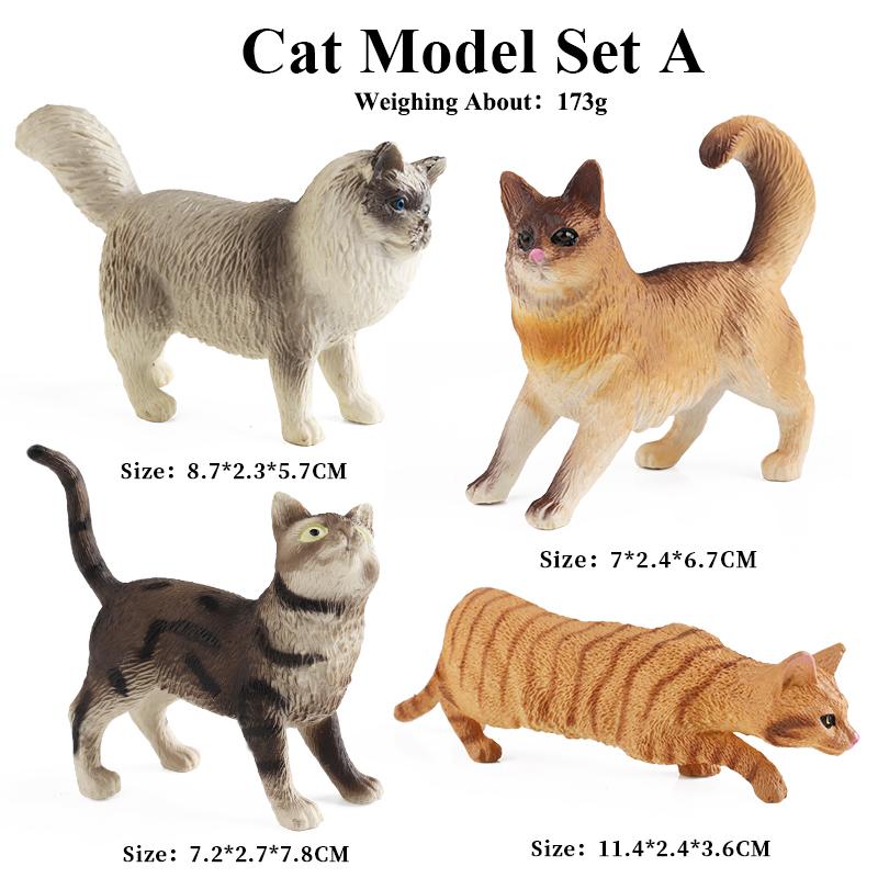 

Oenux 4 шт. Набор моделей животных-собак Фигурка Ротвейлер Сиба-ину Персидский кот Сиамский Милые Обучающие Игрушки Подарок для Детей M