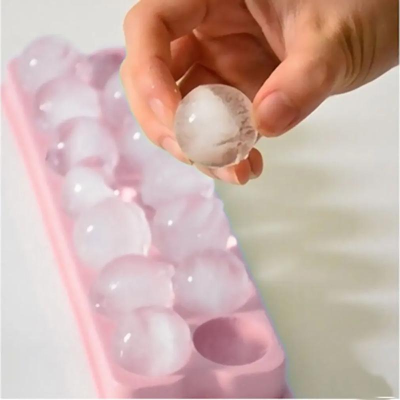 3D Kulaté koule Led Plastové formy DIY Forma na kostky Silikonové formy na výrobu ledových koulí na whisky, džus, Domácí forma na led s víkem