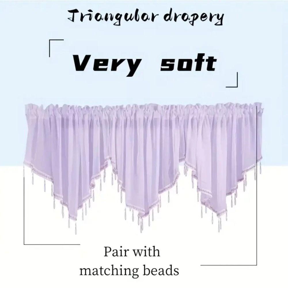 with Beads Tassels Triangle Curtains Embroidered Short Curtain Triangle Valances  Home Decor
