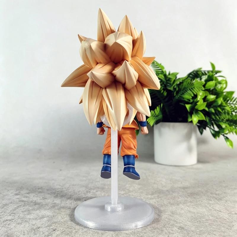 21cm Q Version Dragon Ball Z Super Saiyan 3 Goku Vegeta Chibi Action Figures Car Ornament Model With Stand Anime Toy Decor Gifts