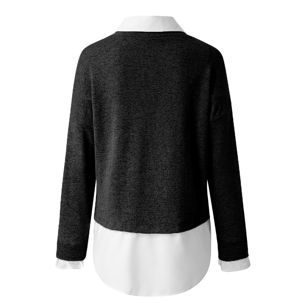 Women's Winter Fashion Long Sleeve Holiday Solid Color Sweater Top Blouse