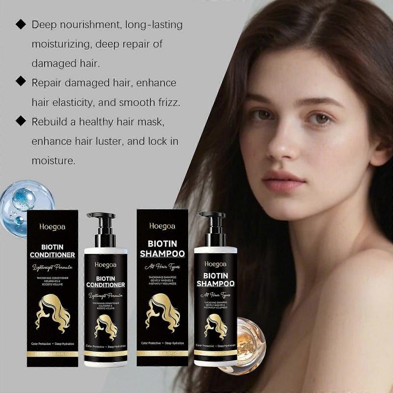 Biotin Shampoo und Spülung Set für dünner werdendes Haar, Haarverdichtendes Shampoo, Extra Stärkendes Volumenshampoo für Männer Frauen, Pflegend, Haarausfall