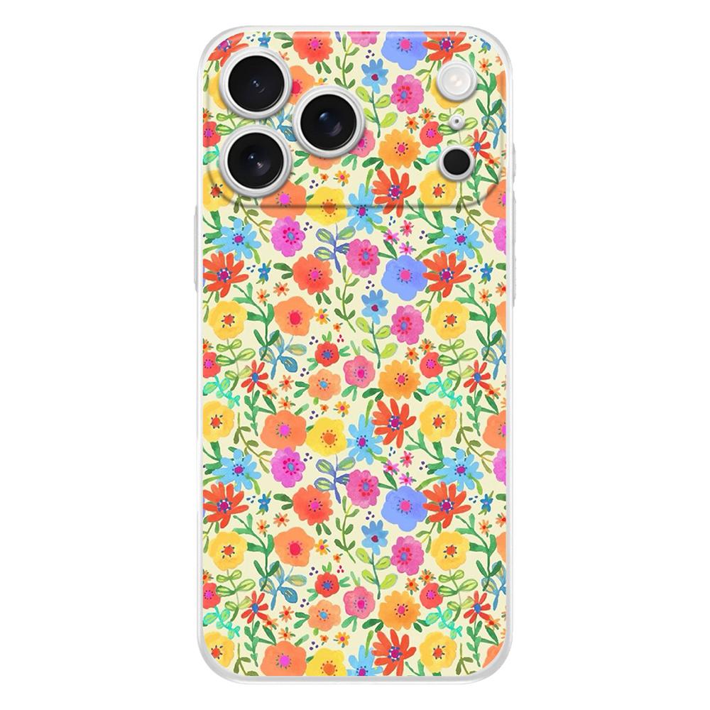Soft Clear TPU Phone Case For iPhone 17 Air 16E 16 11 15 14 Pro MAX 12 13 7 8 Plus SE Easter Cover Summer Colorful Flower