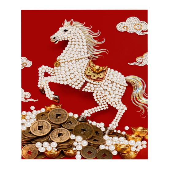 

Набір для малювання перлами своїми руками для дорослих початківців 3D перлове мистецтво ремесло смола перли попередньо надрукований полотно набір для домашнього настінного декору ідея подарунка E