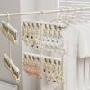 Multi-functional Sock Drying Rack Foldable Rotatable Clothes Hanger with Clips Windproof Space Saving Socks Hanger Clip