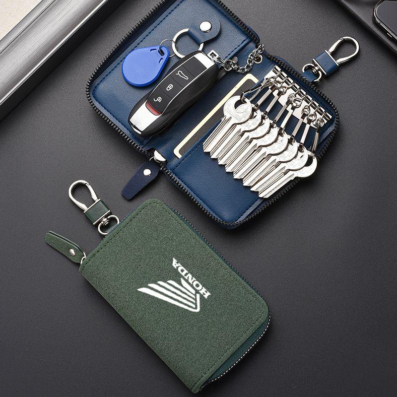 Motorcycle Key Bag Cover Case Card Coin Wallet For Honda CB400 FCBF CBR25ORR SH3O0 NC75O CB1000 CB650F CBR100RR CBR600RR CB650R HQ4