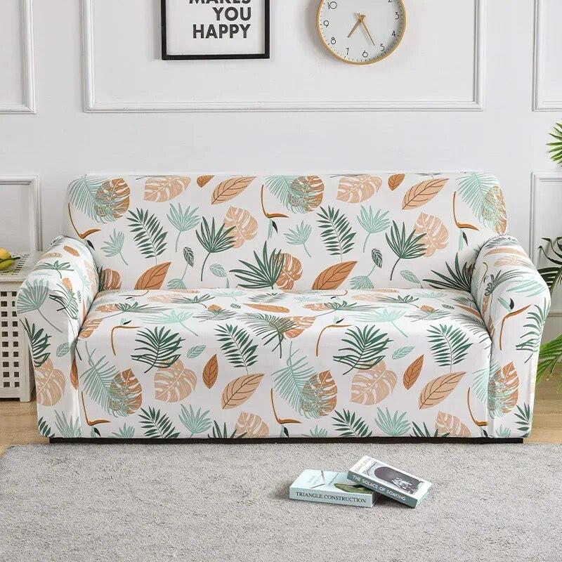 Bedruckter Stretch-Sofabezug für Wohnzimmer, L-förmiger Kombinations-Chaise-Sofabezug, Heimdekoration, 1/2/3/4 Sitze, abnehmbar