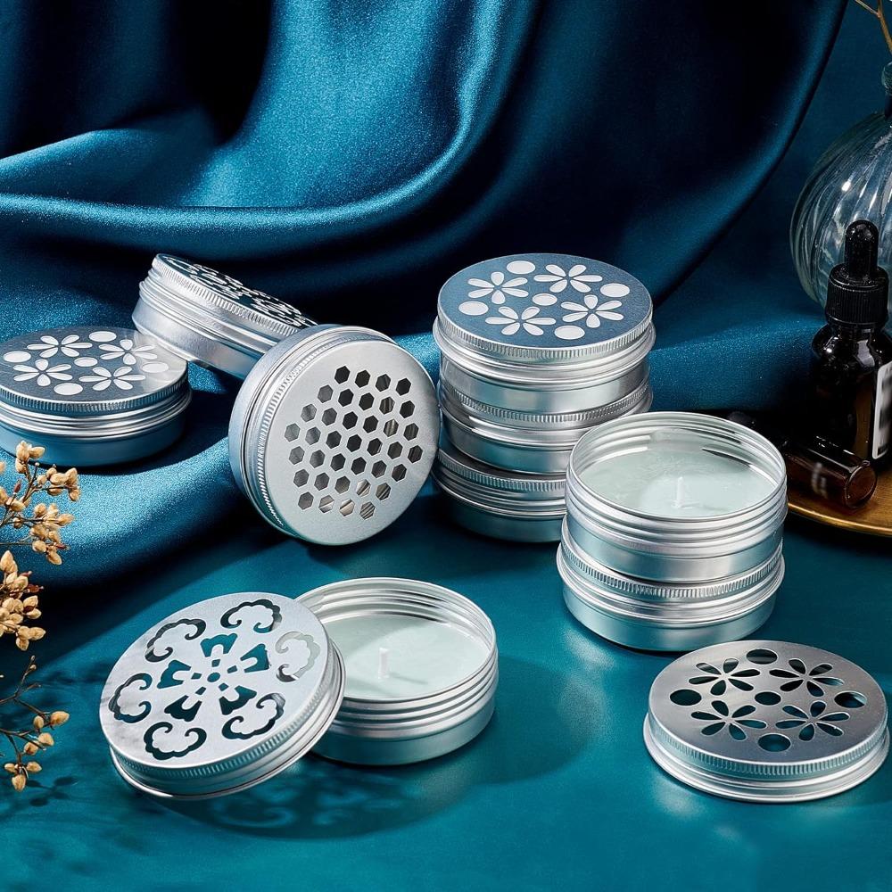 12PCS 2 Ounce/60ml Aluminum Tins Silver Refillable Screw Lid Screw Lid  for Air Freshener Candles