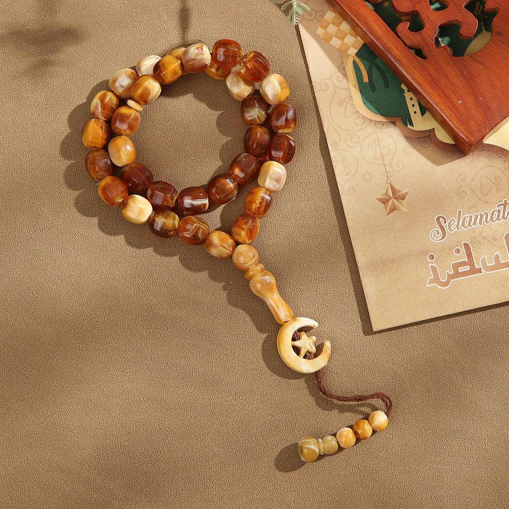 Bransoletka modlitewna Tasbih z 33 koralikami w stylu arabskim - Muzułmańskie koraliki różańca do chwały