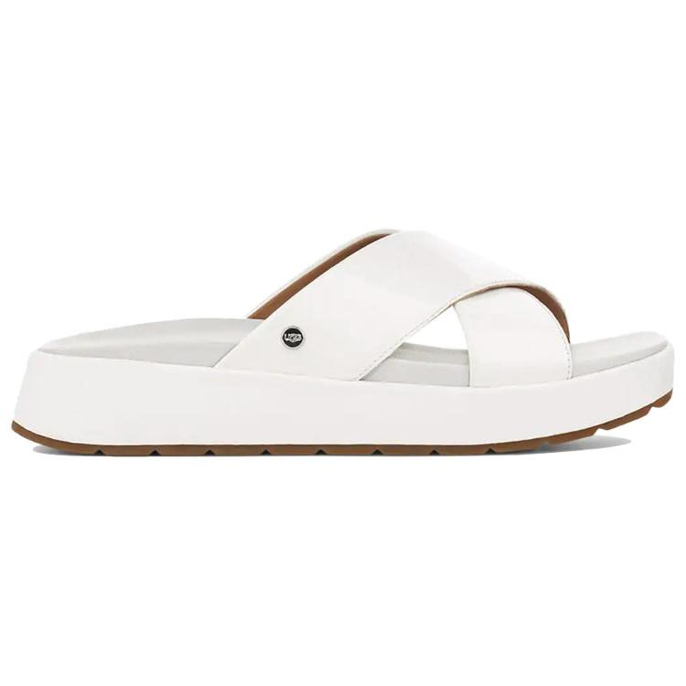 UGG Emily Patent Leather Shoe Slipper White Women's 1107896-WHT
