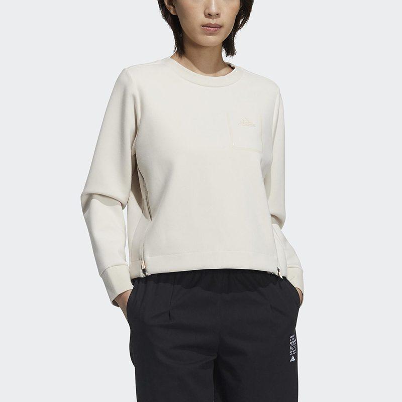 adidas Sweatshirts Women's White Crew Neck Moderate Regular GP0728