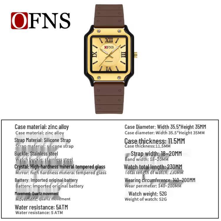 OFNS Quartz Student Watch: Waterproof, Luminous Alloy for Exams