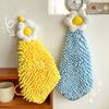 Quick Dry Hand Towel For Kitchen Bathroom Thickened Absorbent Dish Cleaning Cloth Big Sun Flowers Type Lattice Texture
