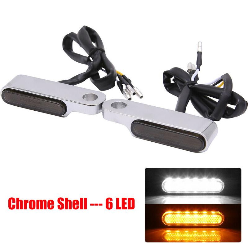 2Pcs 3/6LED Motorcycle Handlebar Light Sequential LED Turn Signals Lamp Blinker Indicator