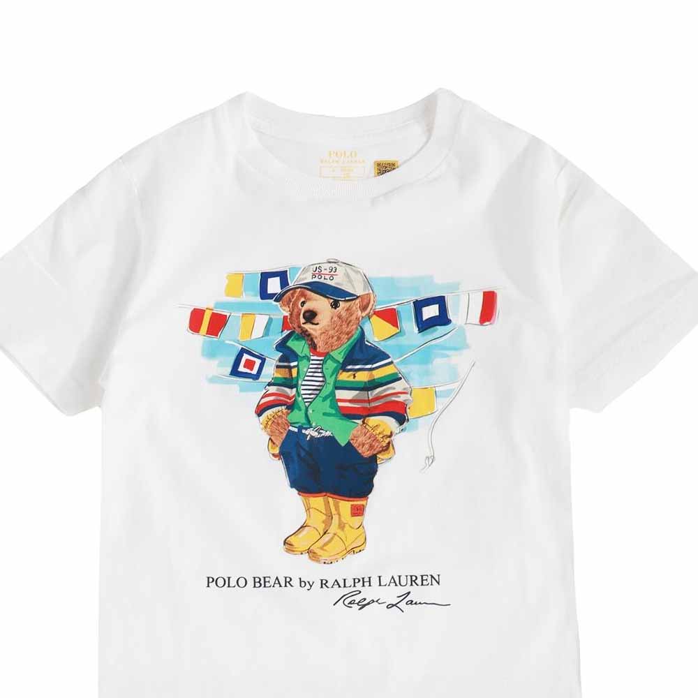 Polo Ralph Lauren Kids T-Shirt Round Neck Pullover Straight Fit Short Sleeve Kids Tops White 323958332-001