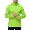 Men's Casual Outdoor Hooded Long Sleeve Sun Protection Shirt Lightweight Breathable Quick Dry UV Resistant Top for Sports Hiking