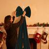 Christmas Tree Topper Bow Extra Large 6.6 Ft Seasonal Decor Christmas Big Velvet Bows Decoration For Home Wall Stairs Fireplace