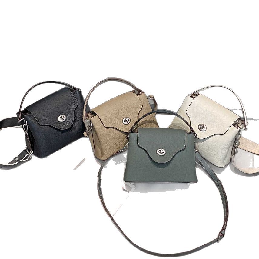 Top Layer Cowhide Crossbody Women's Bag Trendy Street Photography Genuine Leather Flip Bag Multi Component Pure Cowhide Casual Bag