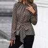 YYFS Women's Fashion Casual Spring Autumn Leopard Print Long Sleeve O-Neck Blouses & Shirts