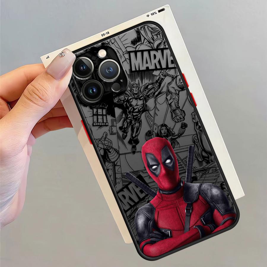 Phone Case for iPhone SE 11 Pro Max 16 Pro XR XS X 15 Pro Max 14 13 Pro 12 Mini 7 8 SE 6s 16e TPU Cover Marvel Deadpool
