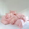 Stripe Bedding Set Plaid Duvet Cover 100% Washed Cotton 4pcs Bedding for Winter Bed with Sheet Pillowcases Home Textiles