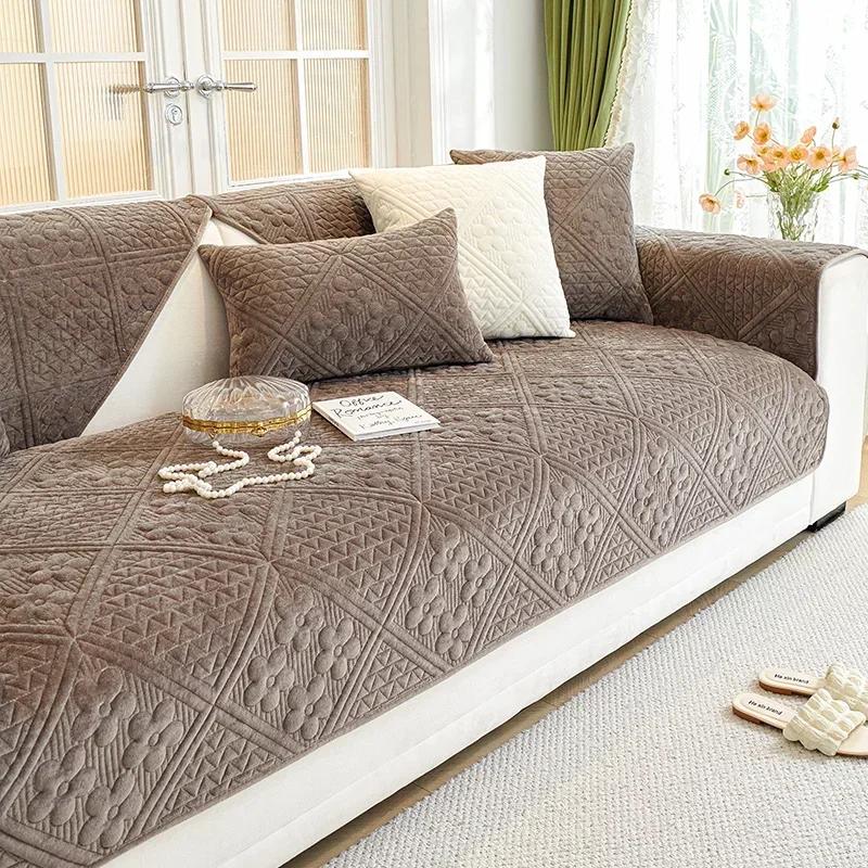 Thicken Plush Sofa Cover Four Seasons Universal Sofa Cushion Soft Velvet Anti-slip Couch Towel Sofas Mat for Living Room 1PC