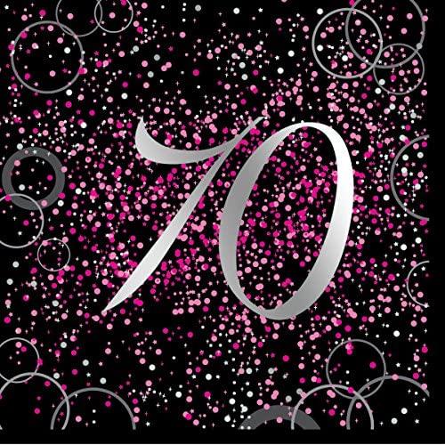 Unique Party Paper Glitz 70th Disposable Napkins (Pack of 16)
