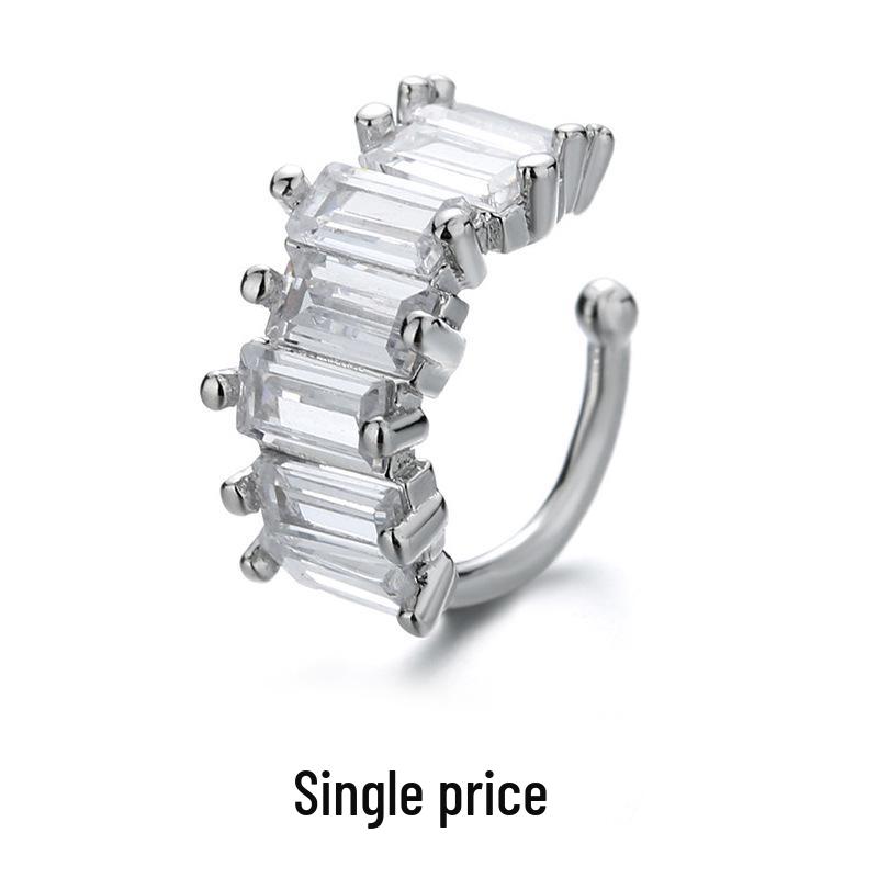 

Sui Стразовый Двухслойный Кафф-клипса для Ушей для Женщин – Без Пирсинга, Крутой Цепочный Дизайн