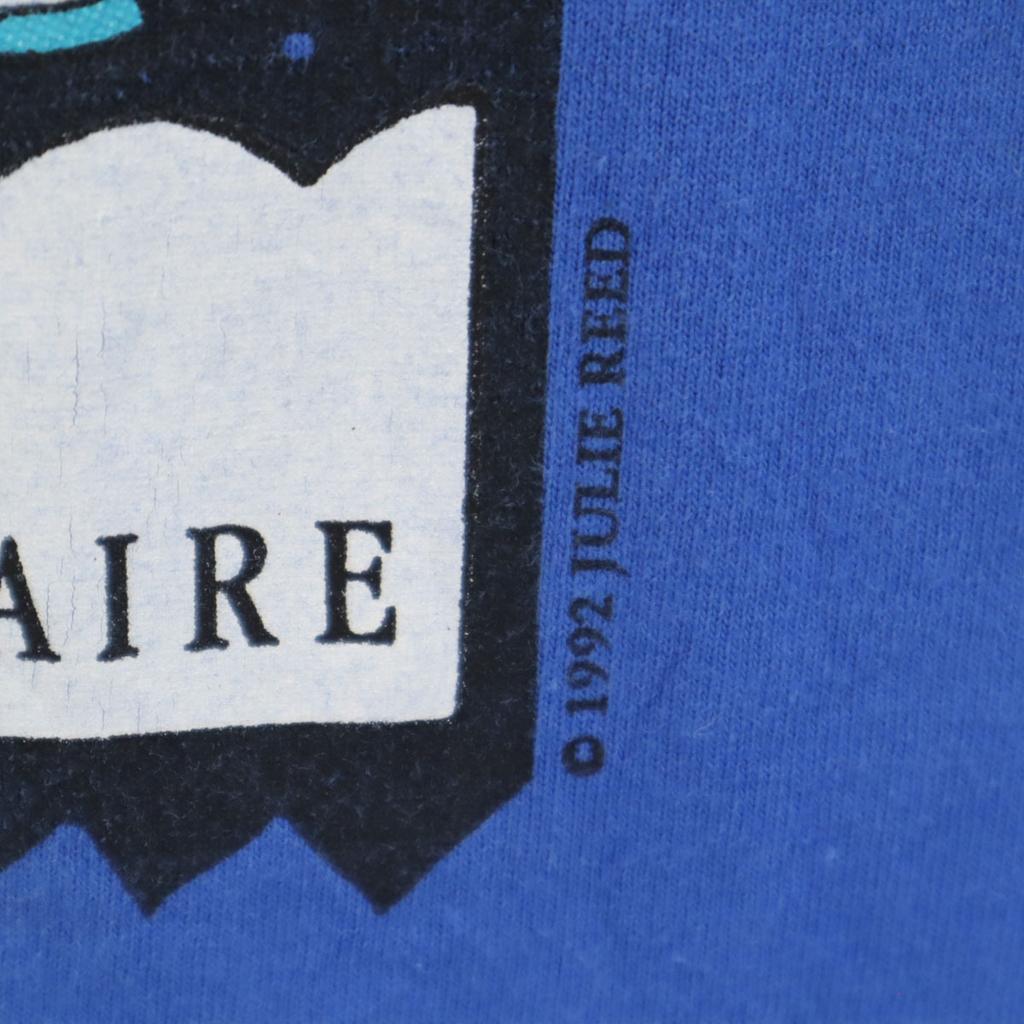 OLD 90s Print Short sleeve T-shirt blue Single stitch Men's Used