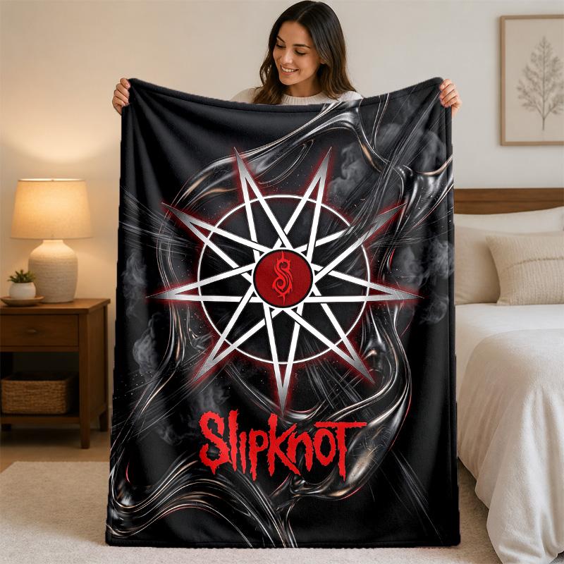 Coperta in Flanella con Stampa Slipknot Morbida Leggera Coperta Pluche per Letto Divano Uso Domestico