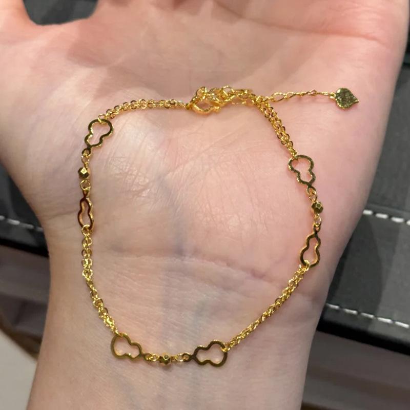 

hollow out gourd Fulu bracelet classic sparkling chain bangles New retro palace style minimalist women s party jewelry золотий