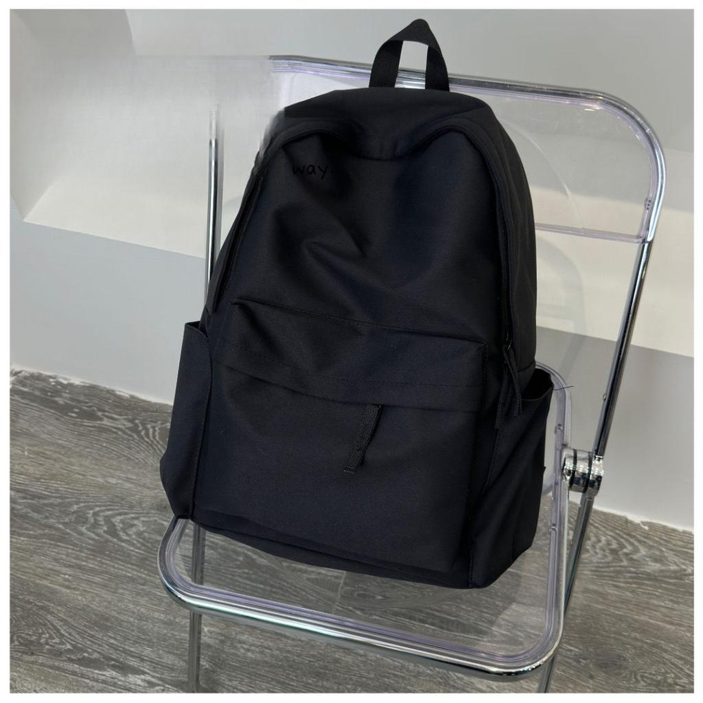 Schultasche Für weibliche Mittelschüler Große Kapazität Einfacher Rucksack in Unifarbe Für Mittelstufe Oberstufe Und Studenten Unisex
