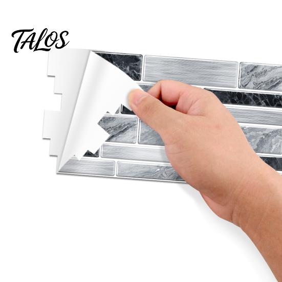 Waterproof Tile Stickers for Balcony Marble Look Wall Tiles, Self-Adhesive PVC Backsplash Tiles Kitchen Oil-proof Peel And Stick Bathroom Easy to Cut