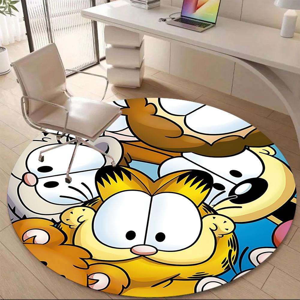 Garfield Pets Office Round Area Rug, Indoor Mat Suitable For Office, Under Office Chairs Bedroom Living Room Home Decor, DT1212085