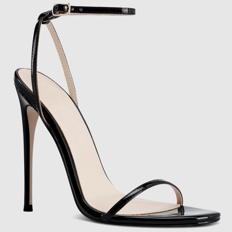 Sexy Women's Sandals Summer Shoes 2025 Ankle Strap Stiletto High Heels Green Nude Black Wedding Dance Dress Shoes Big Size 45