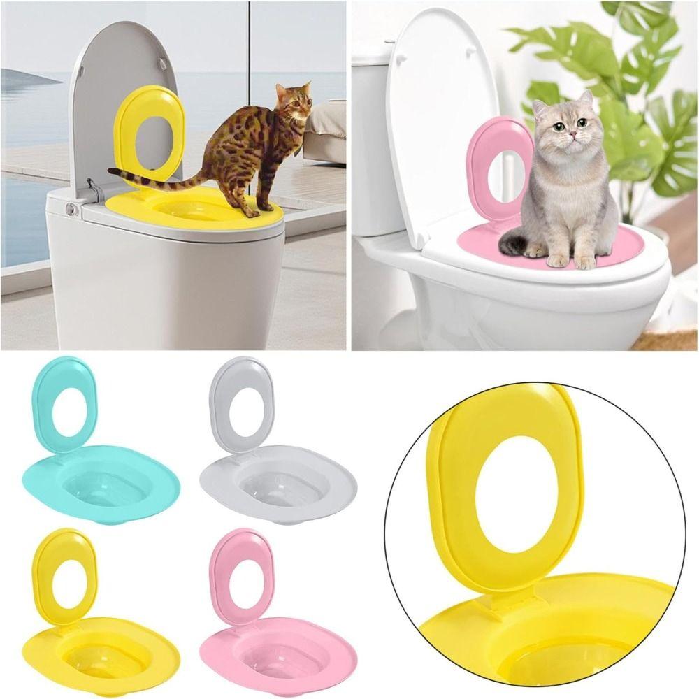 Teach To Use Cat Toilet Training Kit Reusable Cat Toilet Trainer  Box for Pet Cleaning