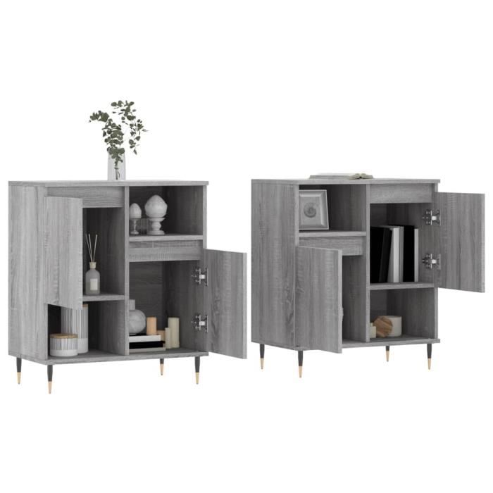 VidaXL Buffets 2 pcs sonoma gris bois d'ingénierie 3190123