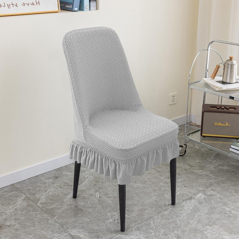 Jacquard Polar Fleece Chair Cover Thickened One-piece Elastic Hotel Restaurant Home Chair Cover Anti-fouling Stool Cover