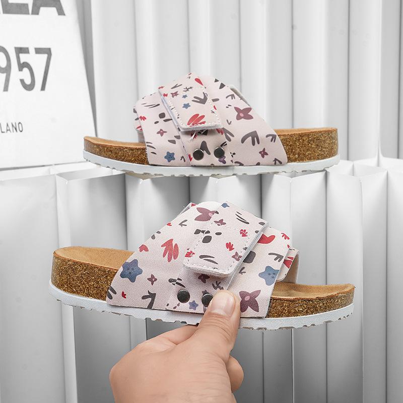 

Summer Birkenstock Cork Slippers for Kids - Toddler to Big Child, Cotton Comfort, Trendy Style 34-35